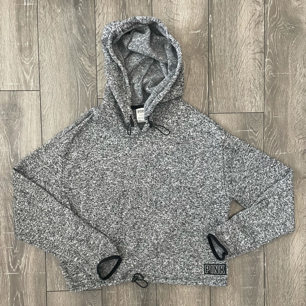 VS PINK grey static crop sweater